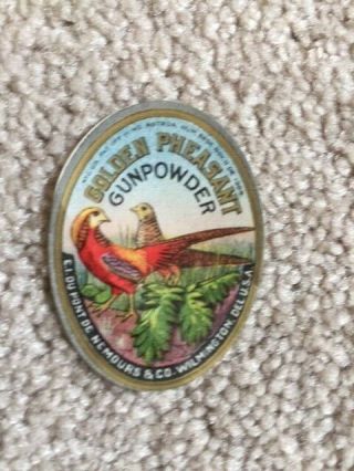 E.  I.  Dupont De Nemours & Co Small Golden Pheasant Gunpowder Label