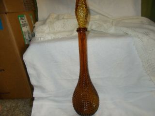 Vintage Italy Amber Genie Bottle Decanter - 22 1/2 " - B627 - 5