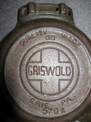 Vintage Griswold Cast Iron Frying Pan Ashtray 00 Usa 570a W/ Matchbook Holder