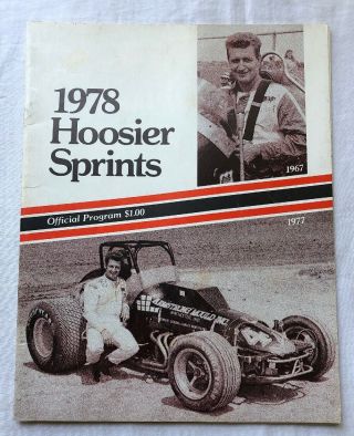 Vintage 1978 Hoosier Sprints Car Racing Program Usac Indiana State Fairgrounds