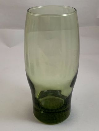 Vintage Cooler Tumbler Glass Libbey Perception Olive Green Set of 4 MCM 2