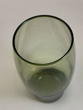 Vintage Cooler Tumbler Glass Libbey Perception Olive Green Set of 4 MCM 3