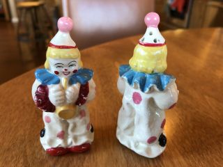 Japanese Clowns,  Vintage Mid - Century Salt And Pepper Shakers