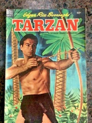 Vintage Dell Comics Tarzan No.  47 1953 Dell Comic Book Lex Barker Fine