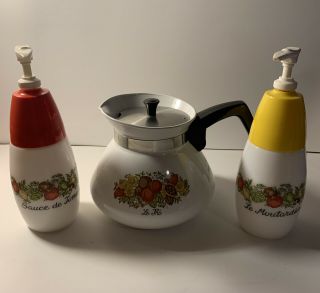 Vintage Corning Ware Le The Spice Of Life 6 - Cup Coffee Tea Pot Kettle,  Ketchup&mu