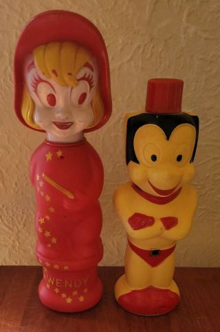 2 Vintage Colgate Soaky Harvey Famous Cartoons Wendy Terrytoons Mighty Mouse