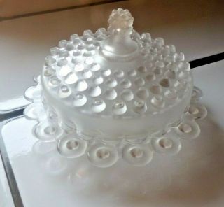 White Frosted Dewdrop Hobnail Candydish - Hobbs Frances Ware?