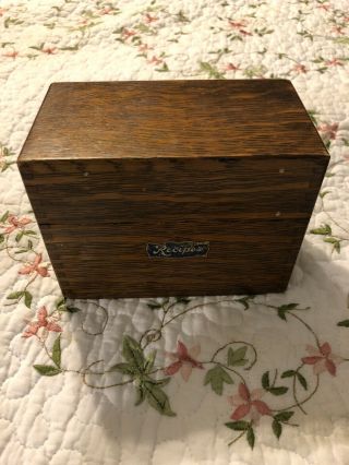 Vintage Wooden Dovetail Wood Recipe/file Box Holding Container Storage Box