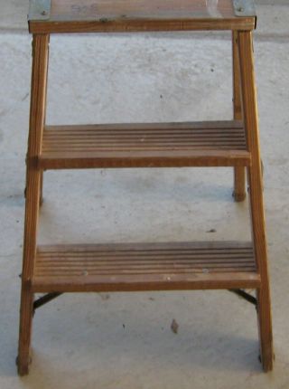 Vintage 2 Step Wooden Ladder,  Plant Stand,  Other Uses