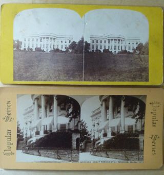 12 Vintage Stereoviews Of The White House In Washington Dc