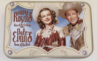 Vintage Roy Rogers & Dale Evans Deluxe Playing Cards With Tin