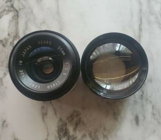 2 Vintage Sears Camera Lenses Telephoto And 35mm F:3.  5 11050 Made In Japan