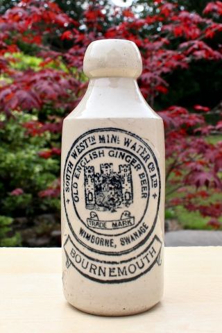 Vintage South West Mineral Water Co Bournemouth Stone Ginger Beer Bottle