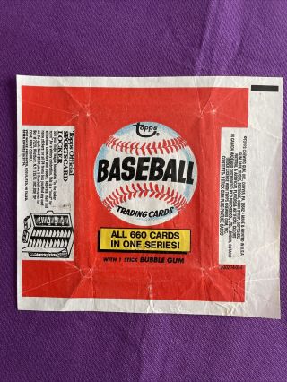 1974 Topps Baseball Card Wax Wrapper.  Vintage Sports Card Locker