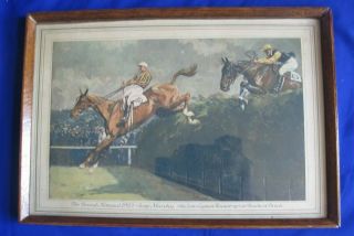 Vintage Framed Print Horseracing The Grand National 1923 Sergt Murphy Beecher 