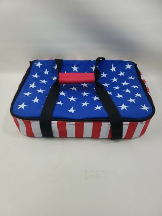 Pyrex Insulated Carrier 9×12 " Red White Blue Star Spangled Banner American Flag