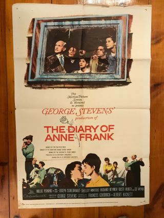 The Diary Of Anne Frank One Sheet 1959 Millie Perkins,  Shelley Winters