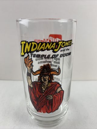 Indiana Jones Temple Doom High Priest Mola Ram Wendy’s 7up Promo Glass 1984