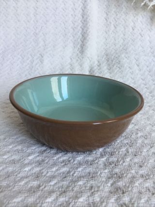 Homer Loughlin Chateau Buffet Aqua And Brown Vintage Cereal Or Soup Bowl