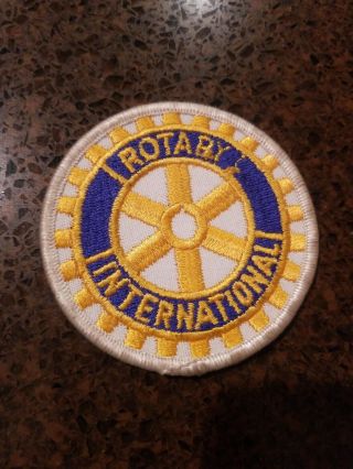 Vintage Rotary International Round Embroidered Iron - On Patch 3 "