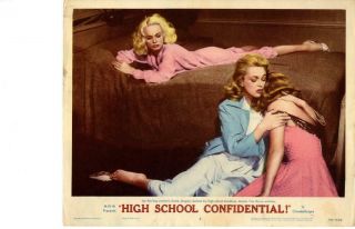 High School Confidential 1958 Release Lobby Card Mamie Van Doren