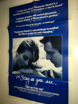 Stay As You Are Movie Poster Erotic Drama Nastassja Kinski Mastroiani