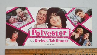 1981 John Waters Polyester Movie Scratch And Sniff Odorama Divine Tab Hunter