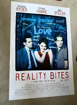 Reality Bites Australian One Sheet Movie Poster Winona Ryder 1993