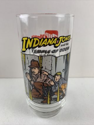 Indiana Jones Temple Doom Short Round Spiked Room Wendy’s 7up Promo Glass 1984