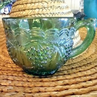 Vintage Imperial Grape Carnival Green Punch Cup Made In Ohio Usa
