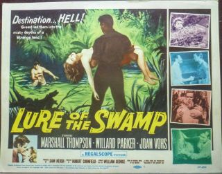 Lure Of The Swamp 1950s Lobby Title Card Marshall Thompson Joan Vohs
