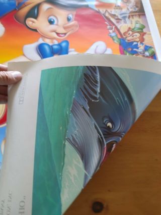 Disney Pinocchio 1992 Movie Poster 27x40 Rolled Double Sided (DS) 2