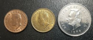el salvador coins 1 - 2 & 5 Centavos Vintage Uncirculated 96/7 2
