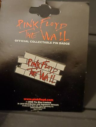 Pink Floyd The Wall And Hammers Logo Official Pin Badge Size One Size