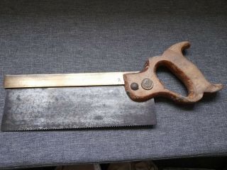 10 " Vintage Warranted Superior Brass Backed Tennon / Back Saw 15tpi Approx