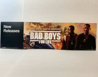 Bad Boys For Life Movie Dvd Blu - Ray Store Display Shelf Sign Will Smith Lawrence