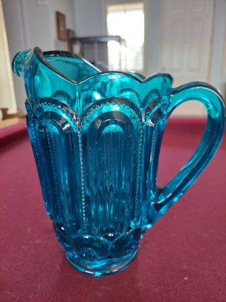 Rare Le Smith Moon And Stars Blue 8 1/4 " Pitcher