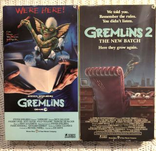 Gremlins,  Gremlins 2: The Batch (2 Vhs Set,  1984 / 1990) Vintage Spielberg
