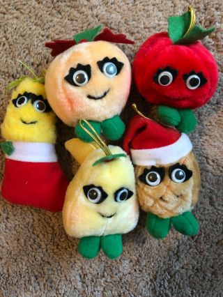 Del Monte Country Yumkins Toy Christmas Ornament Plush Veggies Fruit Vintage - 5