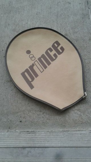 Prince Vintage Vinyl Zippered Gold/brown Tennis Racket Cover,