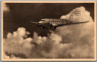 Vintage American Airlines Aviation Advertising Postcard 1939 Cancel