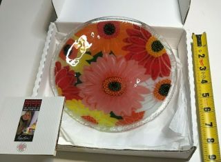Peggy Karr Plate Gerbera Daisy Pattern 8 Inch Diameter Signed And Retired