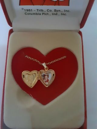 Vintage Little Orphan Annie Heart Locket Necklace,  Columbia Pictures1981 7/16 