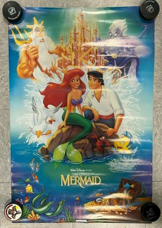Vintage Walt Disney The Little Mermaid 23x35 " Movie Poster Pb25