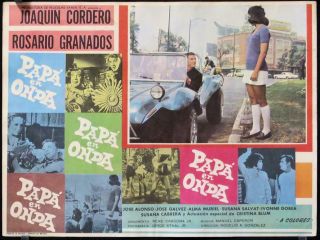 L251 Papa En Onda,  Mexican Lobby Card,  1971 Joaquin Cordero,  Rosario Granados