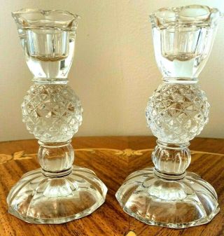 Lead Cut Crystal 24 Pbo Made In Poland Candlestick Holders