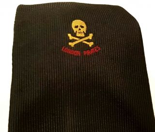 London Pirates Rugby Club Tie Black Polyester Vintage T46