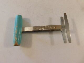 Vintage Foley Wood Handle Food Chopper Stainless Blades Blue Turquoise Handle