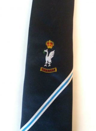 Merseyside Police Rufc Rugby Club Tie Blue Polyester Vintage T84