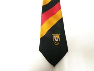 Harrogate Rufc Rugby Club Tie Black Yellow Red Polyester Vintage T67